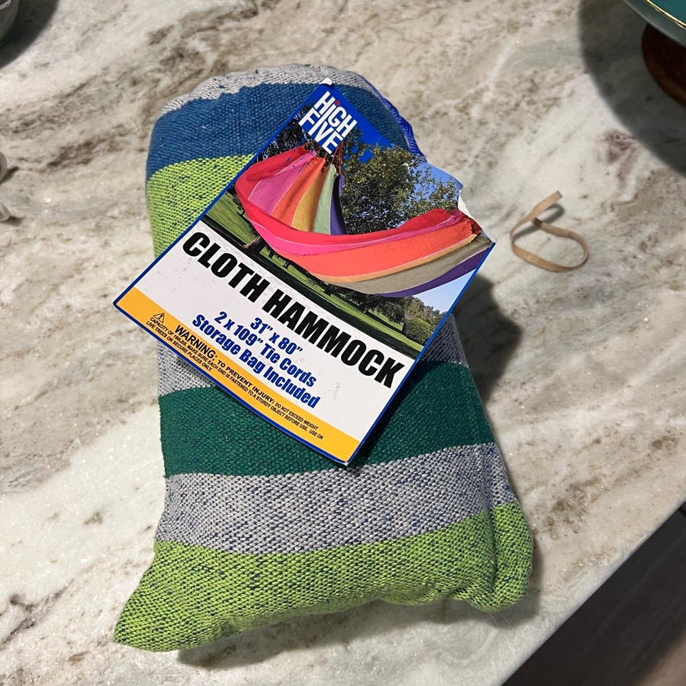 NWT Cloth Hammock with tie cords Brand: High Five